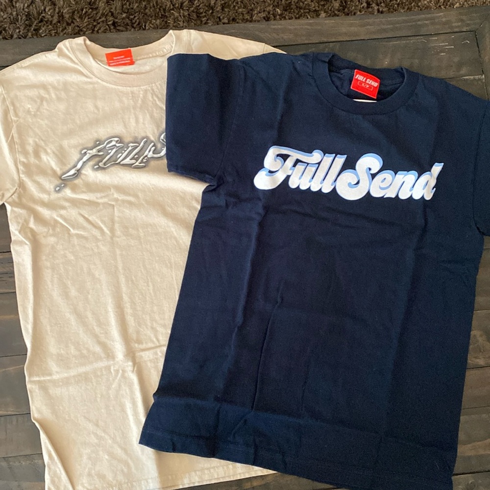 2 FULL SEND by NELK t-shirts Small Navy blue / Tan